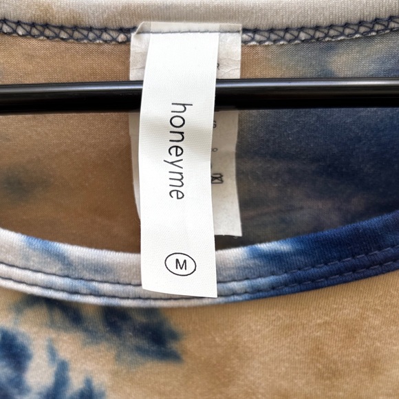 Honeyme | Tie-Dye 3/4 Sleeve Top tunic - Blue and Brown - Picture 3 of 5